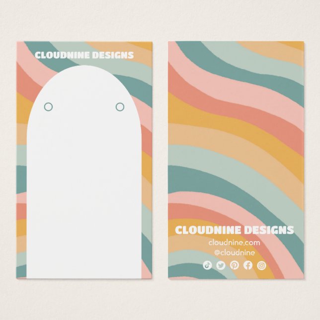 Tarjeta de visualización de joyas de collar de ond (Anverso y reverso)