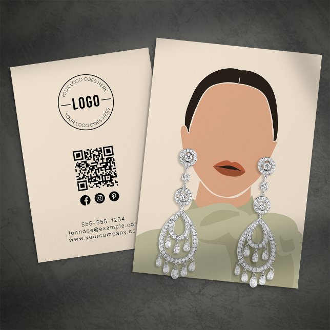 Tarjeta de visualización de joyas de crema minimal (Subido por el creador)