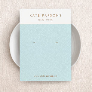 Tarjeta de visualización de joyas de cuero azul