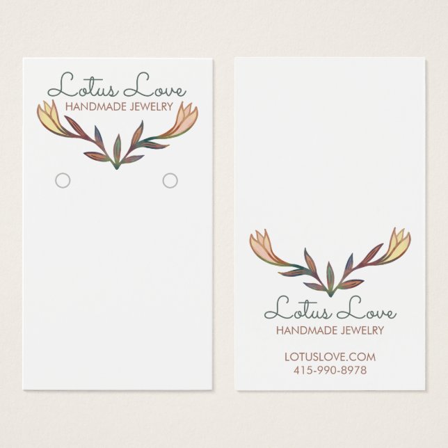 Tarjeta de visualización de joyas de flores de lir (Anverso y reverso)