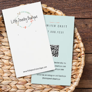 Tarjeta de visualización de joyas de flores silves