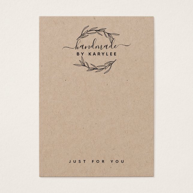 Tarjeta de visualización de joyas de hojas de laur (Frente)