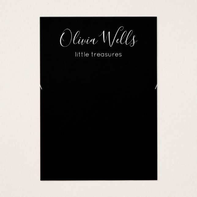 Tarjeta de visualización de joyas de ingresos negr (Frente)