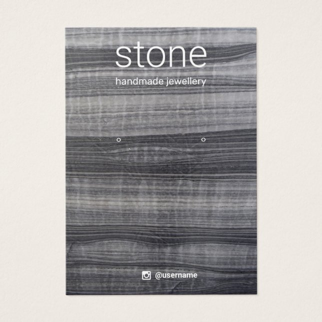 Tarjeta de visualización de joyas de mármol blanco (Frente)