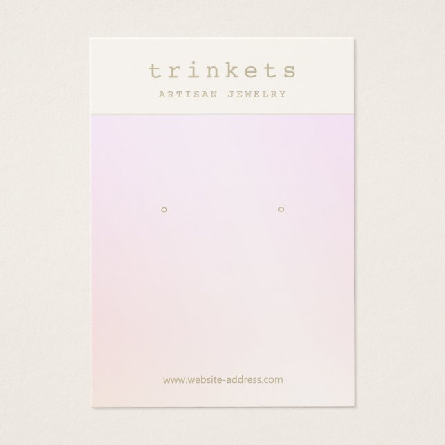 Tarjeta de visualización de joyas de ormbre rosa (Frente)