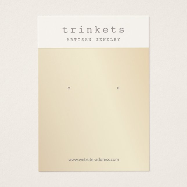 Tarjeta de visualización de joyas de oro (Frente)