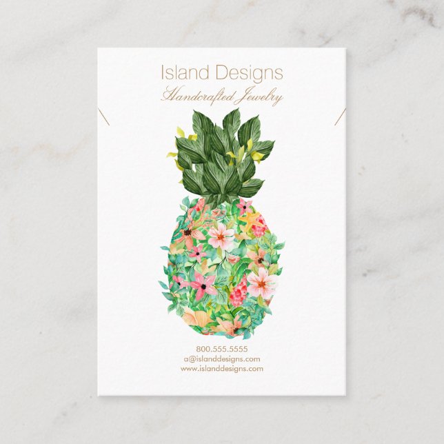 Tarjeta de visualización de joyas de piña tropical (Anverso)