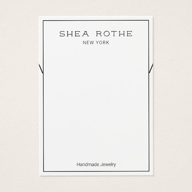 Tarjeta de visualización de joyas de pulsera de cu (Frente)