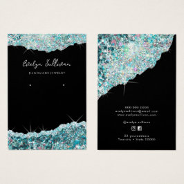 Tarjeta de visualización de joyas de purpurina ver