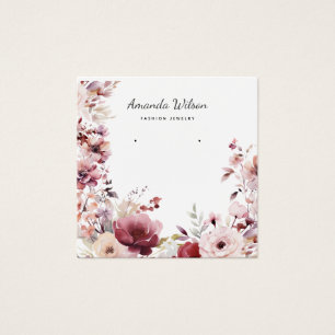 Tarjeta de visualización de joyas florales de acua
