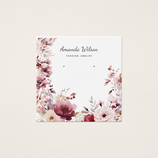 Tarjeta de visualización de joyas florales de acua (Anverso)