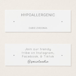 Tarjeta de visualización de joyas hipoalergénicas