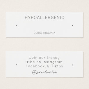 Tarjeta de visualización de joyas hipoalergénicas