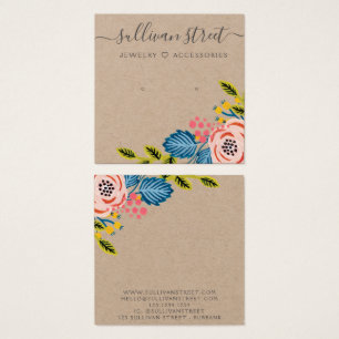 Tarjeta de visualización de joyas Kraft Boho Flora