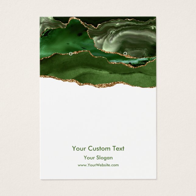 Tarjeta de visualización de joyas, mármol verde el (Frente)