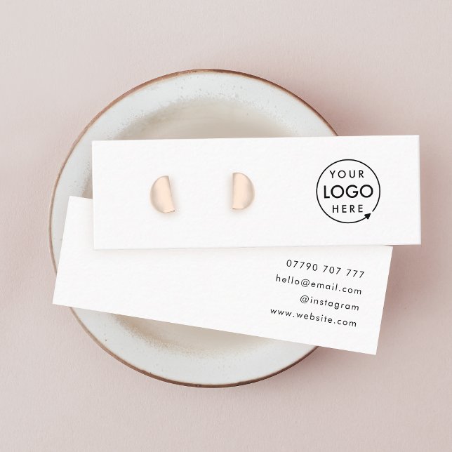 Tarjeta de visualización de joyas para el reposo b (Modern minimalist white stud earring display cards by Guava - clean, stylish, and customizable)