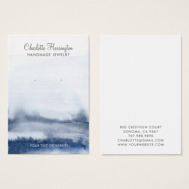 Tarjeta de visualización de joyas para reabastecim (Anverso y reverso)