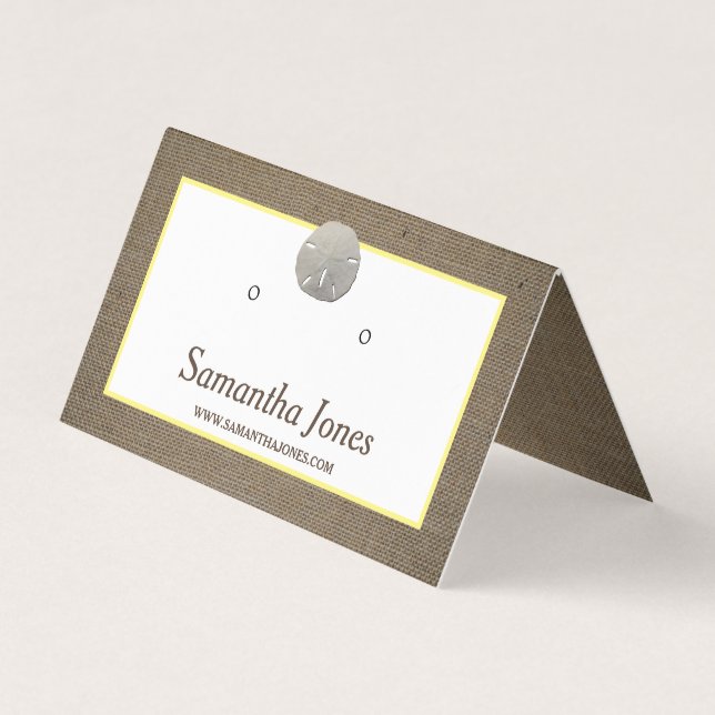 Tarjeta de visualización de joyas Sand Dollar & Bu (Anverso)