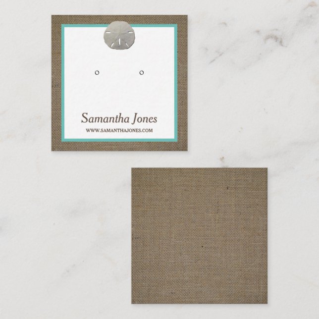 Tarjeta de visualización de joyas Sand Dollar & Bu (Anverso / Reverso)