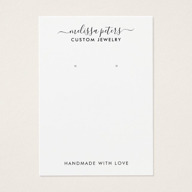 Tarjeta de visualización de joyería con guión mode (Frente)