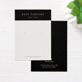 Tarjeta de visualización de joyería de cuero blanc