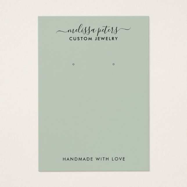 Tarjeta de visualización de joyería de escritura v (Frente)