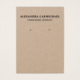 Tarjeta de visualización de joyería de Kraft hecha