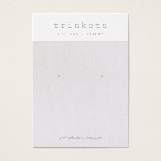 Tarjeta de visualización de joyería de línea Beige (Frente)