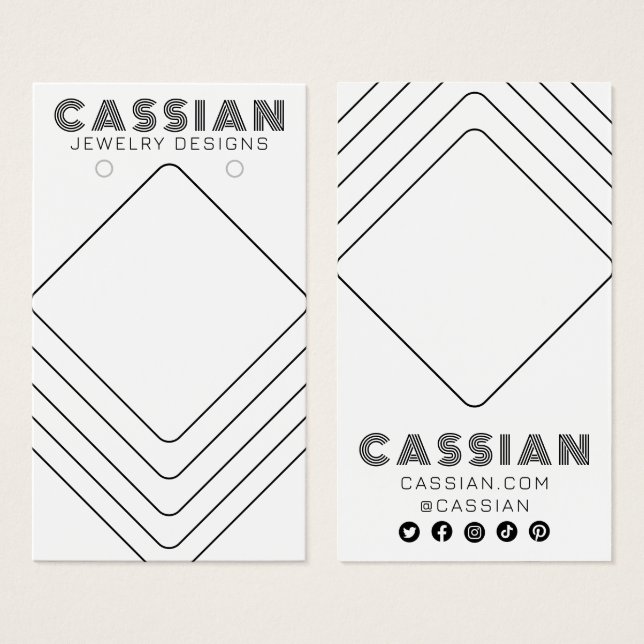 Tarjeta de visualización de joyería de líneas mini (Anverso y reverso)