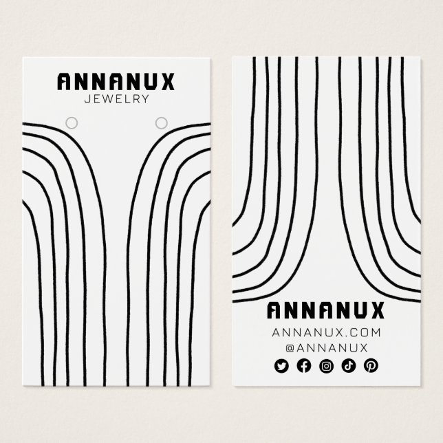 Tarjeta de visualización de joyería de líneas mini (Anverso y reverso)