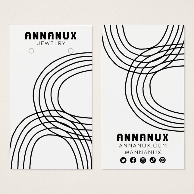 Tarjeta de visualización de joyería de líneas mini (Anverso y reverso)