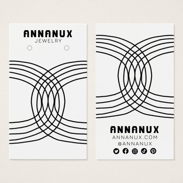 Tarjeta de visualización de joyería de líneas mini (Anverso y reverso)