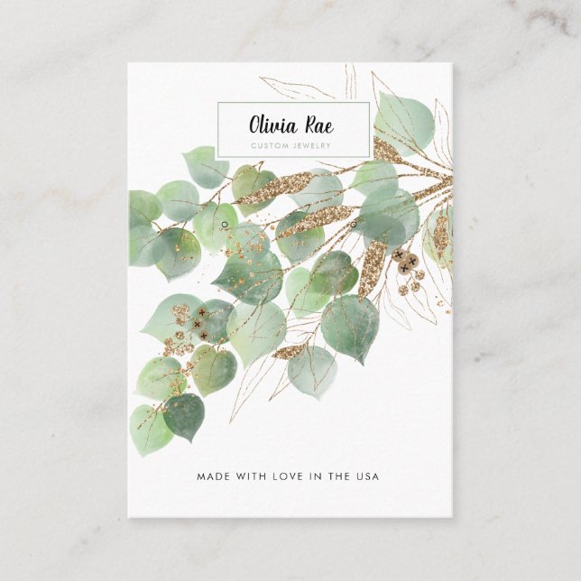 Tarjeta de visualización de joyería Gold Leaf de l (Anverso)