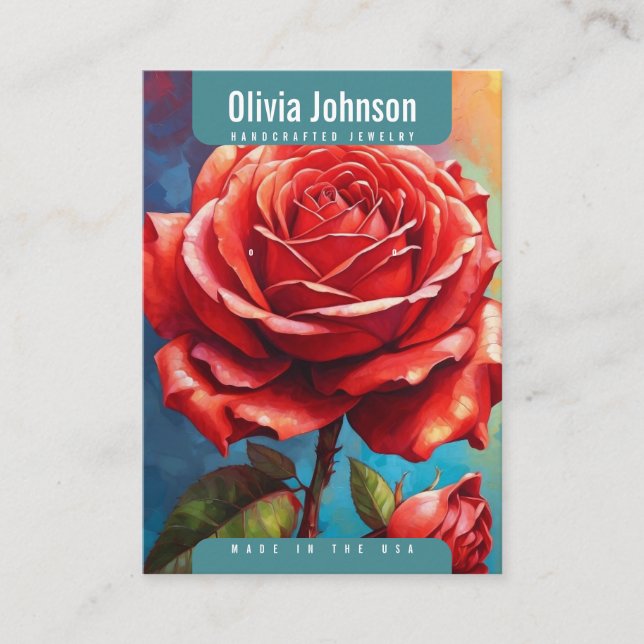 Tarjeta de visualización de joyería para rosas que (Anverso)