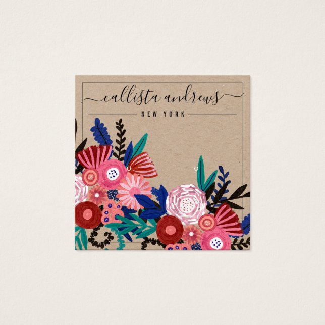 Tarjeta de visualización de la curva floral rosa d (Anverso)