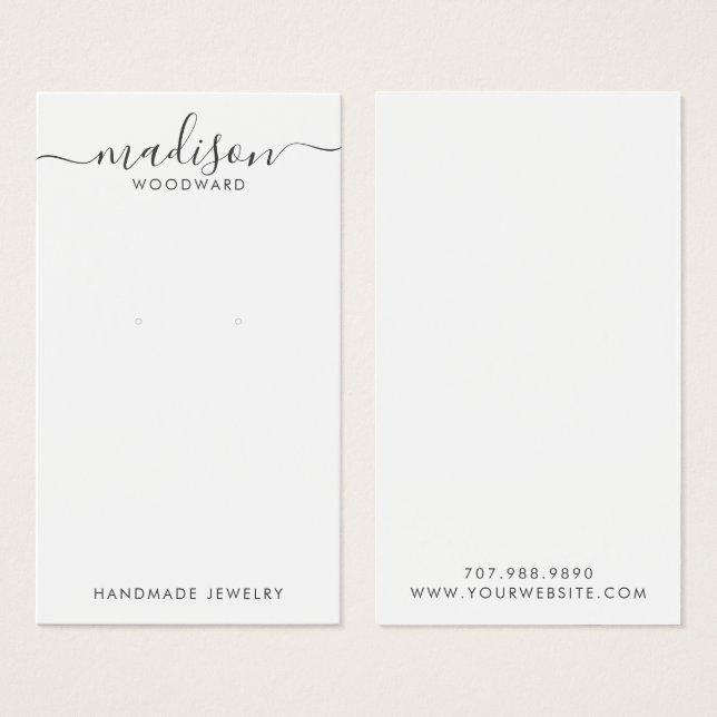 Tarjeta de visualización de la firma de script sim (Anverso y reverso)