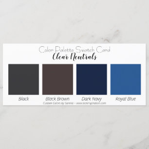 Tarjeta de visualización de la paleta de color neu