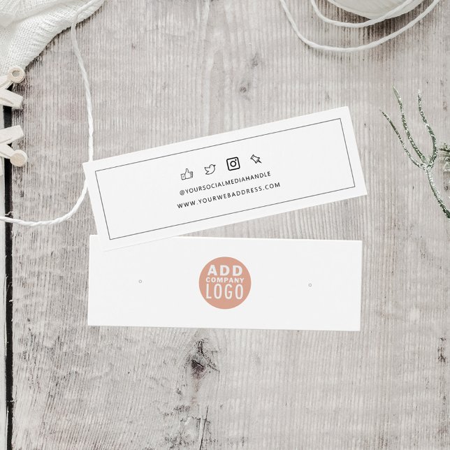 Tarjeta de visualización de las guarniciones de pe (Earrings Display Card with Business Logo)