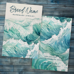 Tarjeta de visualización de las ondas de agua azul