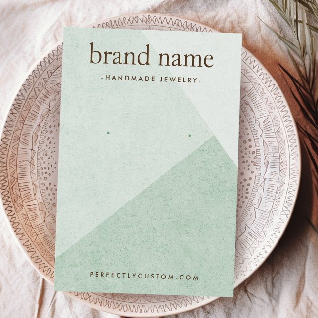 Tarjeta de visualización de los cojines de tonos v (Light green shades earring display card)