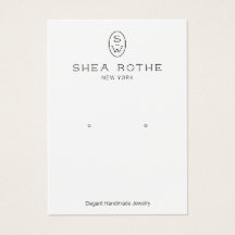 Tarjeta de visualización de monograma blanco moder