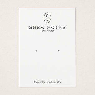 Tarjeta de visualización de monograma blanco moder