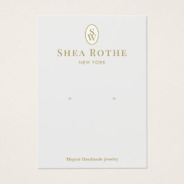 Tarjeta de visualización de monograma de color gri