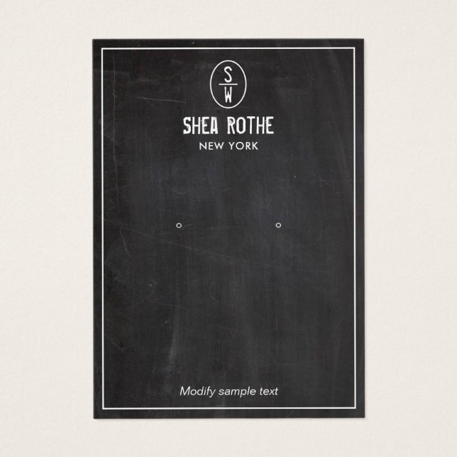 Tarjeta de visualización de monograma de estampado (Frente)