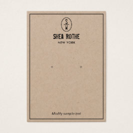 Tarjeta de visualización de monograma Kraft con es