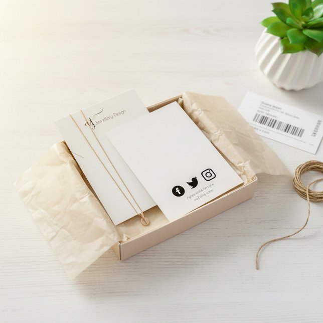 Tarjeta de visualización de monograma y bonito de  (Monogram and social media pretty display card.)