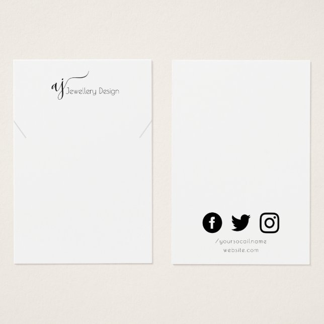 Tarjeta de visualización de monograma y bonito de  (Anverso y reverso)