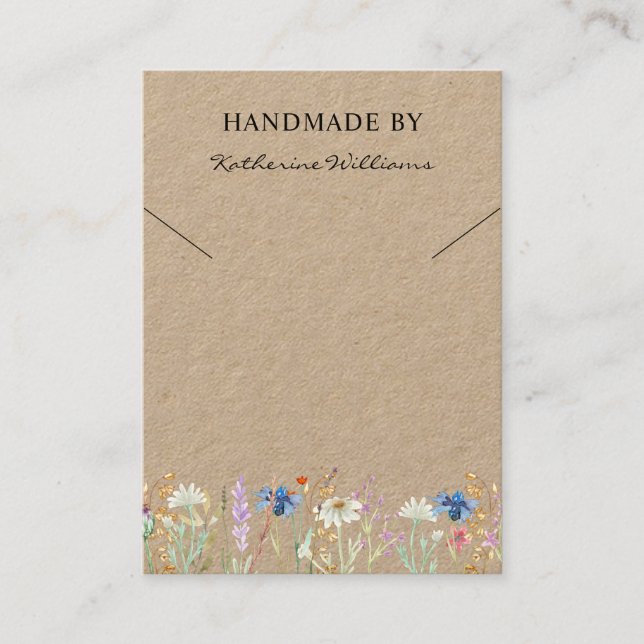 Tarjeta de visualización de Nacklace | Floral de f (Anverso)