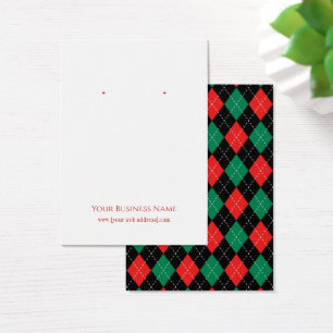 Tarjeta de visualización de navidades Argyle Earri