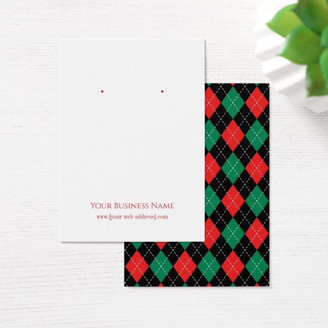 Tarjeta de visualización de navidades Argyle Earri (Escritorio)